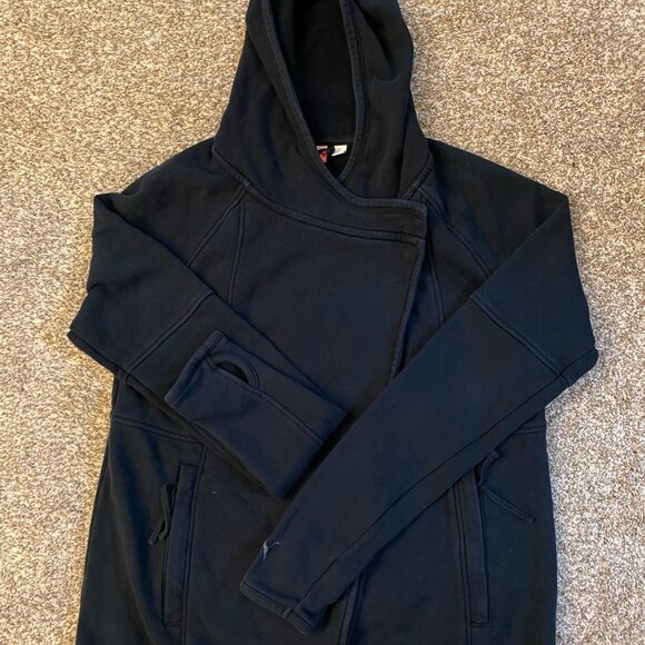 Puma Women's Cotton Blend Jacket Black Size L No Zipper Wrap - Picture 1 of 6